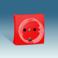 Simon 73 loft Красная Накладка на розетку c заземлением, с защитными шторками, S73Wood 73041-67 фото