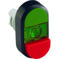 ABB MPD12-11G Кнопка двойная (зеленая/красная-выступающая) зеленая линза без текста 1SFA611141R1102 фото