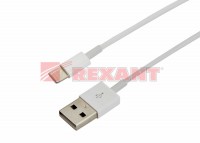 USB кабель для iPhone 5/6/7 моделей шнур 1М белый Rexant 18-1121 фото