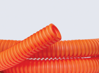 DKC Труба ПНД гибкая гофр. д.16мм, тяжёлая с протяжкой, 100м, цвет оранжевый 71516 фото