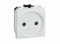 DKC Электрическая розетка, без заземления, со шторками, белая, 2мод. 76483B фото