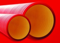 DKC Двустенная труба ПНД жесткая для кабельной канализации д.110мм, SN12, 1030Н,  6м, цвет красный 160911 фото