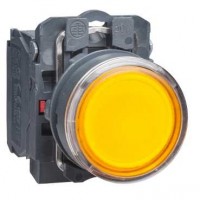 Schneider Electric XB5 Кнопка с возвратом желтая с подсветкой 230-240В 1НО+1НЗ XB5AW35M5 фото