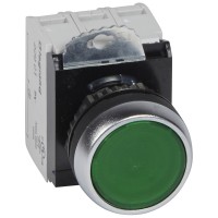 Legrand Osmoz Кнопка с потайными толкателями, с подсветкой, 1НО+1НЗ, зеленая 023759 фото
