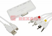 AV адаптер 6 в 1 для iPhone 4/4S на HDMI, USB, microSD, SD, 3.5 мм, microUSB Rexant 40-0103 фото