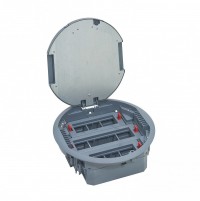 Legrand Напольная коробка круглая с горизонтальным размещением суппортов, с регулировкой по высоте, пластик, 20 модулей 088126 фото