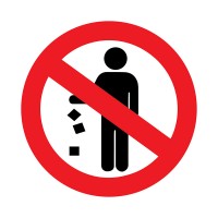 Наклейка запрещающий знак «Не мусорить» d-150 мм 56-0013 фото