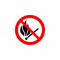 Наклейка знак пожарной безопасности «Запрещается пользоваться открытым огнем и курить» d - 180 мм 56-0056-1 фото