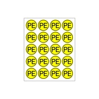 Наклейка знак электробезопасности «PE» d - 20 мм (20 шт на листе) 55-0004 фото