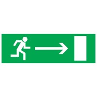 Табличка ПВХ эвакуационный знак «Направление к эвакуационному выходу направо» 100х300 мм Rexant 56-0027-2 фото