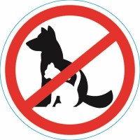 Наклейка запрещающий знак С животными вход запрещен 150*150 мм 56-0039 фото