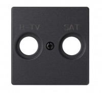 Simon S82 Concept Матовый черный, Накладка для розетки R-TV+SAT с пиктограммой 