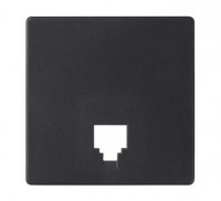 Simon S82 Concept Матовый черный, Накладка для телефонной розетки 8200062-098 фото