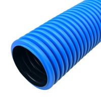 Промрукав Труба гофрированная двустенная ПНД жесткая тип 750 (SN19) синяя д90 5,7м (34,2м/уп) PR15.0125 фото