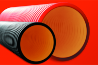 DKC Двустенная труба ПНД жесткая для кабельной канализации д.160мм, SN8, 770Н, 5,70м, цвет красный 160916-8K57 фото