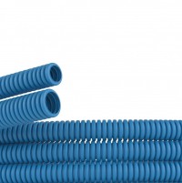 DKC Труба ПП гибкая гофр. д.32мм, тяжёлая без протяжки, 25м, цвет синий 10532+ фото
