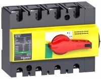 Schneider Electric Compact INS/INV Выключатель-разъединитель INS125 4P красная рукоятка/желтая панель 28927 фото