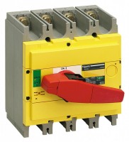 Schneider Electric Compact INS/INV Выключатель-разъединитель INS400 4P красная рукоятка/желтая панель 31131 фото