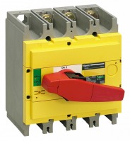 Schneider Electric Compact INS/INV Выключатель-разъединитель INS320 3P красная рукоятка/желтая панель 31128 фото