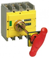 Schneider Electric Compact INS/INV Выключатель-разъединитель INS630 4P красная рукоятка/желтая панель 31135 фото