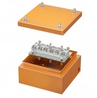 DKC Коробка стальная FS с гладкими стенками и клеммниками, IP66, 150х150х80 мм, 6р, 450V, 32A, 10 мм2, нерж.контакт FSK30610 фото