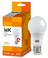 IEK Лампа светодиодная ECO A60 шар 20Вт 230В 3000К E27 LLE-A60-20-230-30-E27 фото