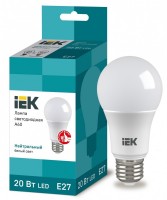 IEK Лампа светодиодная ECO A60 шар 20Вт 230В 4000К E27 LLE-A60-20-230-40-E27 фото