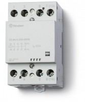 Finder Модульный контактор; 4NO 40А; контакты AgSnO2; катушка 230В АС/DC; ширина 53.5мм; степень защиты IP20; опции: мех.индикатор 224402304310 фото