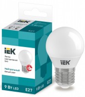 IEK Лампа светодиодная ECO G45 шар 9Вт 230В 4000К E27 LLE-G45-9-230-40-E27 фото