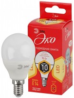ЭРА ECO LED P45-10W-827-E14 (диод, шар, 10Вт, тепл, E14) Б0032968 фото