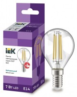 IEK Лампа LED G45 шар прозрачный 7Вт 230В 4000К E14 серия 360° LLF-G45-7-230-40-E14-CL фото