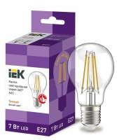 IEK Лампа LED A60 шар прозрачный 7Вт 230В 3000К E27 серия 360° LLF-A60-7-230-30-E27-CL фото