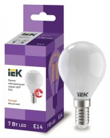 IEK Лампа LED G45 шар матовый 7Вт 230В 3000К E14 серия 360° LLF-G45-7-230-30-E14-FR фото