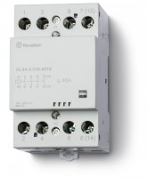Finder Модульный контактор; 4NO 40А; контакты AgSnO2; катушка 12В АС/DC; ширина 53.5мм; степень защиты IP20; опции: мех.индикатор 224400124310 фото