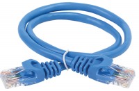 IEK ITK Коммутационный шнур кат. 6 UTP PVC 1м синий PC03-C6U-1M фото