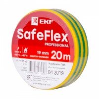 EKF PROxima Изолента ПВХ желто-зеленая 19мм 20м серии SafeFlex plc-iz-sf-yg фото
