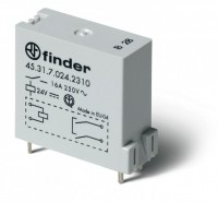Finder Низкопрофильное миниатюрное электромеханическое реле; монтаж на печатную плату; выводы с шагом 3.5мм; 1NO 16A; контакты AgNi; катушка 24В DС (ч 453170240310 фото