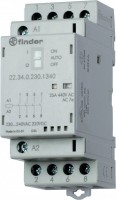 Finder Модульный контактор; 3NO+1NC 25А; контакты AgSnO2; катушка 12В АС/DC; ширина 35мм; степень защиты IP20; опции: мех.индикатор + LED 223400124720 фото