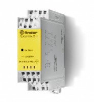 Finder Модульное электромеханическое реле безопасности (реле с принудительным управлением контактами); 2NO+1NC+1 AUX(доп.контакт) 6A; контакты AgSnO2; 7S4390480211 фото