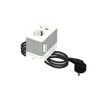 Schneider Electric US+Блок розеточный с зажимом, с 1 розеткой (2К+З) и 2 зарядками USB (A+C) БЕЛЫЙ INS44050 фото
