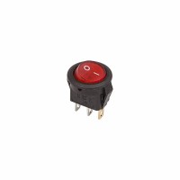 Выключатель клавишный круглый 250V 3А (3с) ON-OFF красный с подсветкой Micro Rexant 36-2530 фото