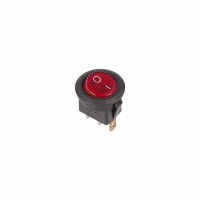 Выключатель клавишный круглый 250V 6А (3с) ON-OFF красный с подсветкой Rexant 36-2570 фото