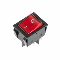 Выключатель клавишный 250 V 30 А (4с) ON-OFF красный с подсветкой Rexant 36-2346 фото
