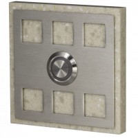 Zamel Кнопка звонка интерьерная, квадратная, с подсветкой, нерж. сталь/бежевый искусств. камень,  250 В PDK-251-BEZ фото