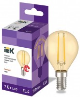 IEK Лампа LED G45 шар золото 7Вт 230В 2700К E14 серия 360° LLF-G45-7-230-30-E14-CLG фото