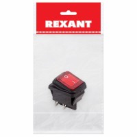 Выключатель клавишный 250V 15А (4с) ON-OFF красный с подсветкой ВЛАГОЗАЩИТА (RWB-507) Индивидуальная упаковка 1 шт Rexant 36-2360-1 фото