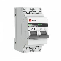 EKF Автоматический выключатель 2P  6А (C) 4,5kA ВА 47-63 PROxima mcb4763-2-06C-pro фото