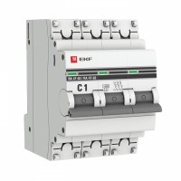 EKF Автоматический выключатель 3P  1А (C) 4,5kA ВА 47-63 PROxima mcb4763-3-01C-pro фото