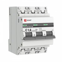 EKF PROxima ВА 47-63 Автоматический выключатель  (С) 3P 1,6А 4,5kA mcb4763-3-1.6C-pro фото
