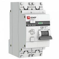 EKF Дифференциальный автомат АД-32 1P+N 32А/30мА (хар. C, AC, электронный, защита 270В) 4,5кА PROxima DA32-32-30-pro фото